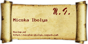 Micska Ibolya névjegykártya